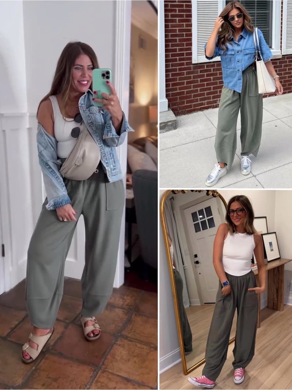 Viral Amazon Relaxed Olive Wide-Leg Harem Pants